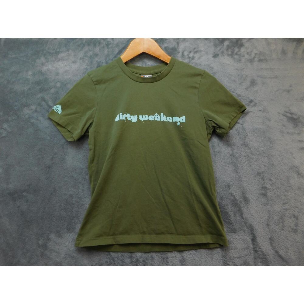 Nike ACG Dirty Weekend Shirt Mens Small Green Graphic Outdoor Casual Tee